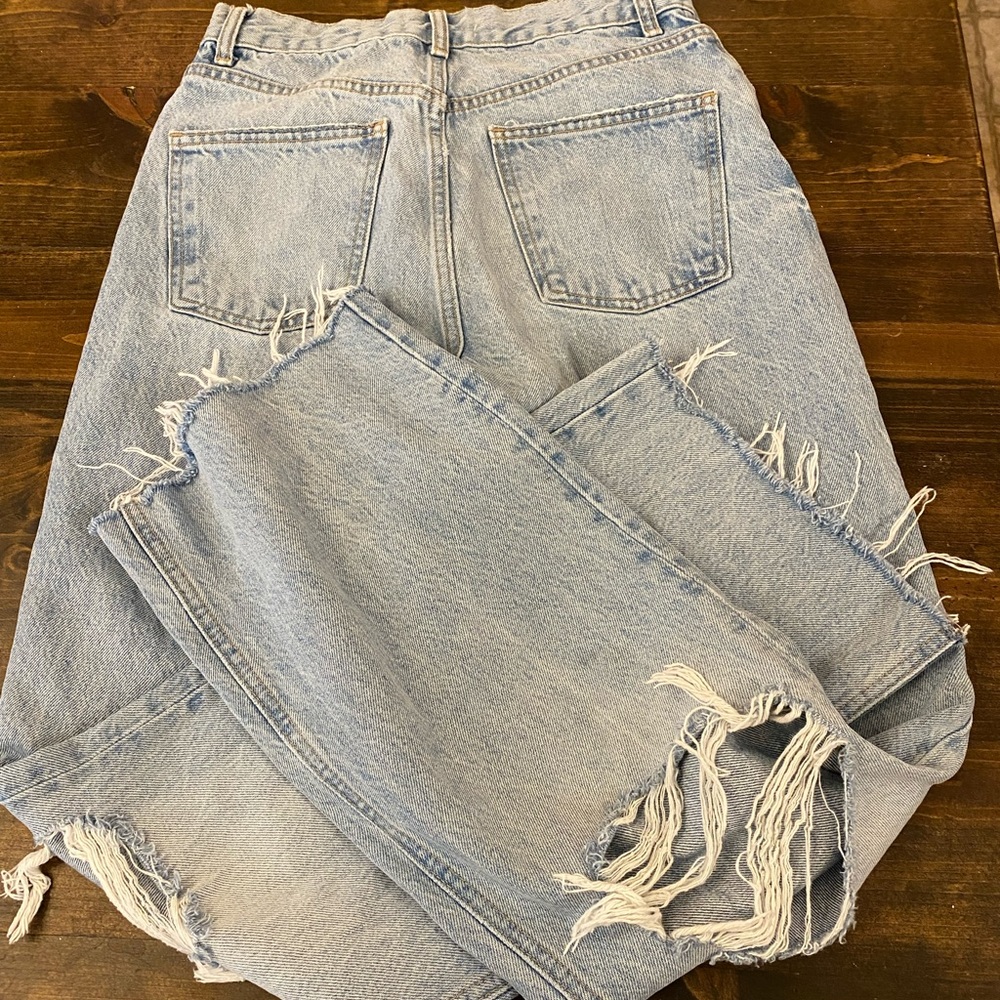 High waisted Zara blue jeans
